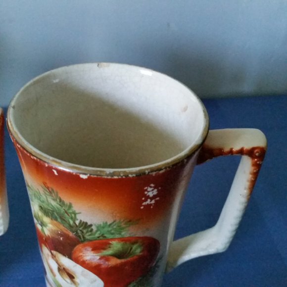 Antique Dresden China Porcelain Mugs Set of 4 Dresden China - Picture 7 of 15